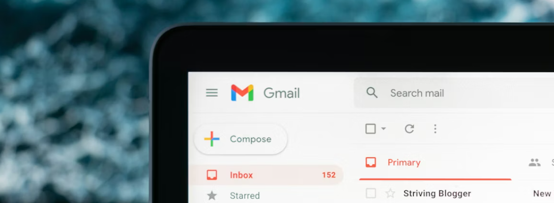 Gmail inbox on a laptop screen