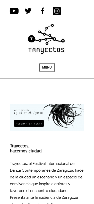 The Trayectos website on a mobile phone