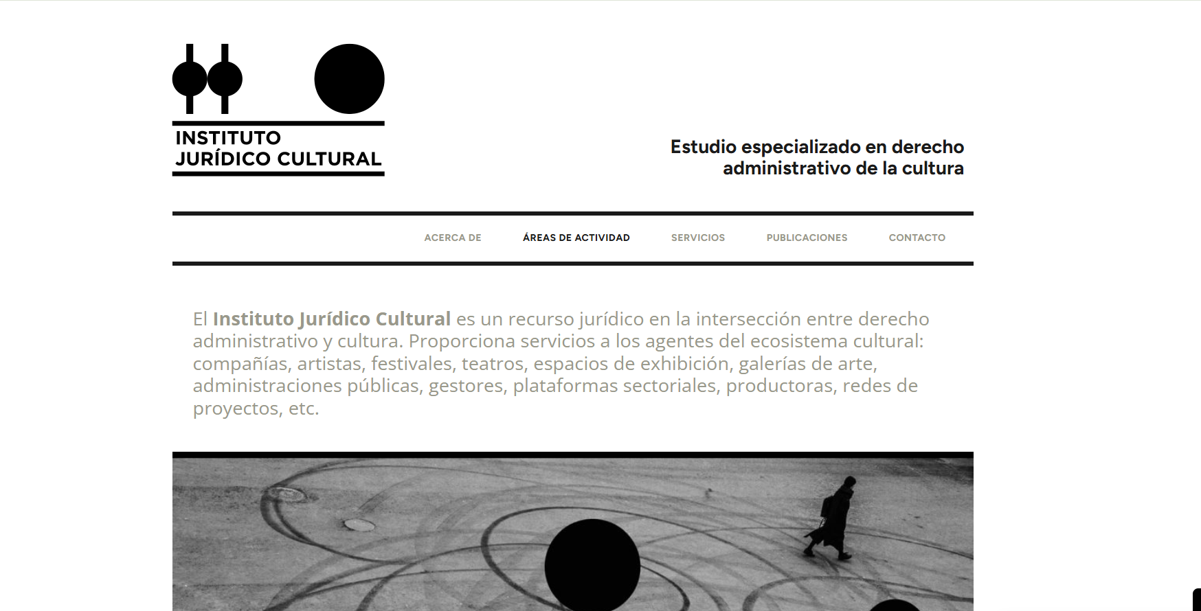 Areas of activity page of the Instituto Jurídico Cultural website