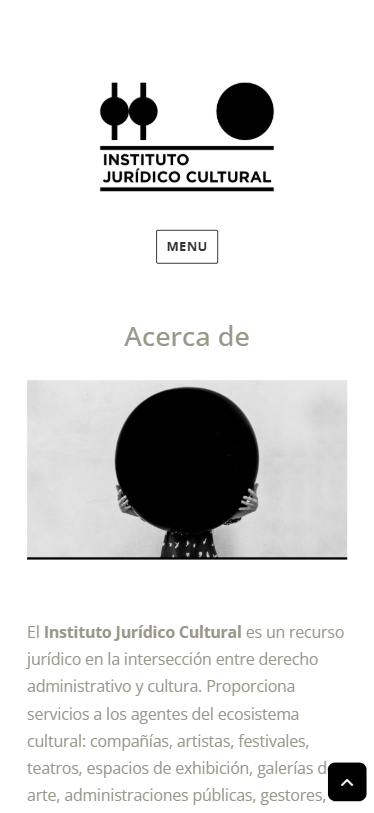 The Instituto Jurídico Cultural website on a mobile phone
