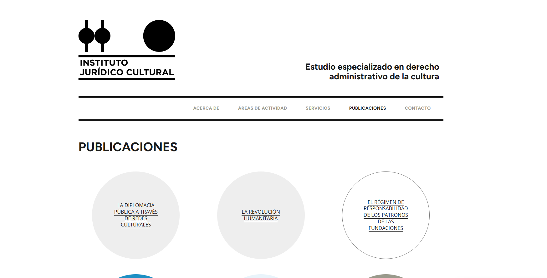 Publications page of the Instituto Jurídico Cultural website