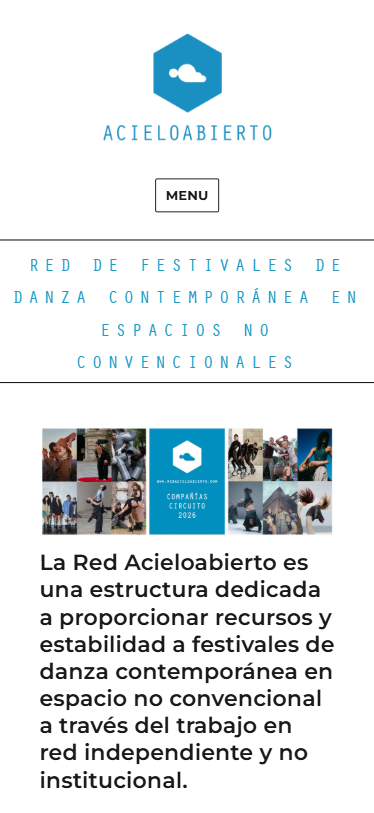 The Red ACieloAbierto website on a mobile phone