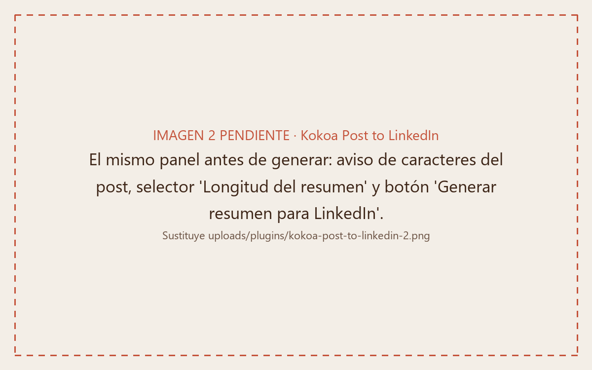 Length selector and Generate LinkedIn summary button in the editor sidebar panel