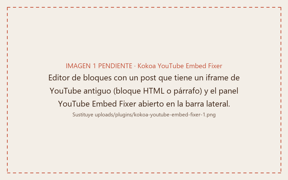 YouTube Embed Fixer panel in the WordPress editor sidebar next to an old-style embedded video